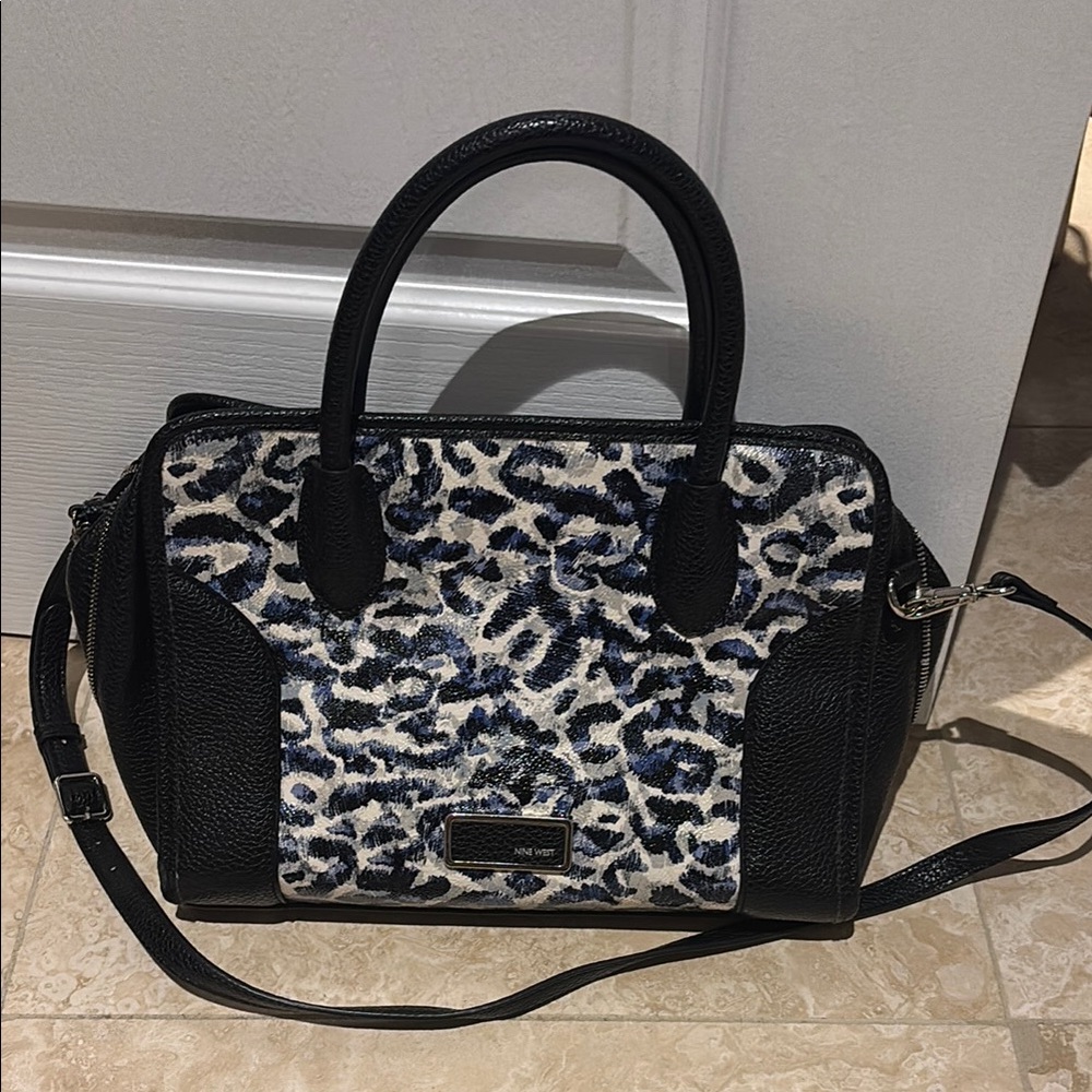Nine West Black and Blue Satchel Bag